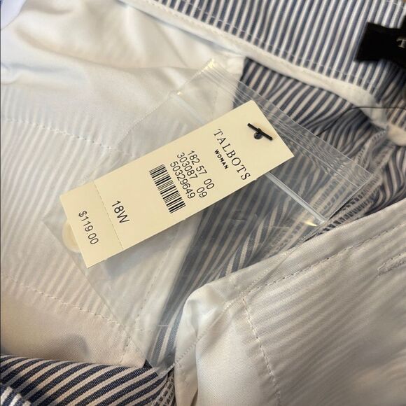 Talbots Blue Striped Dress Pants nwt size 18W Chatham - Picture 9 of 10